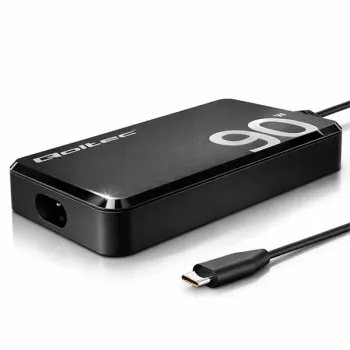 Qoltec Ładowarka sieciowa 90W GaN Super Fast SLIM | PD | 5-20V | 4.5A | USB-C 3.1 | Laptop | MacBook | Smartfon | + kabel