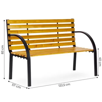 Drewniana ławka ogrodowa z oparciem 122x57 cm parkowa MultiGarden-1409076