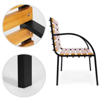 Drewniana ławka ogrodowa z oparciem 122x57 cm parkowa MultiGarden-1409074