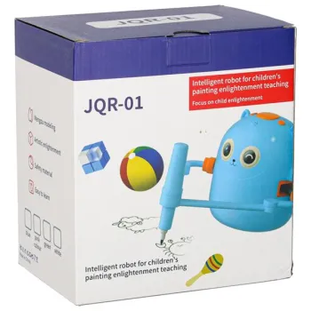 Zabawka interaktywna robot nauka rysowania fiszki kolorowe mazaki różowy-1408493