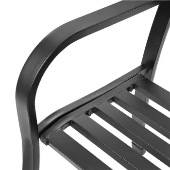 Ławka ogrodowa z oparciem parkowa na taras balkon metalowa konstrukcja-1408679