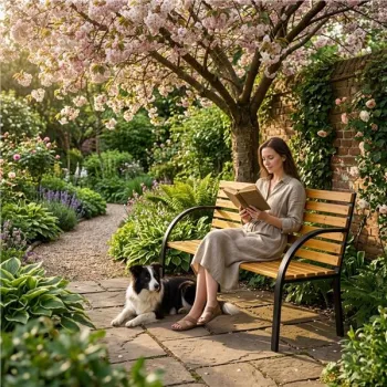 Drewniana ławka ogrodowa z oparciem 122x57 cm parkowa MultiGarden-1409069