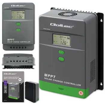 Qoltec Solarny regulator ładowania MPPT z czujnikiem temperatury 80A |12V / 24V / 36V / 48V | LCD | Bluetooth | APP | G