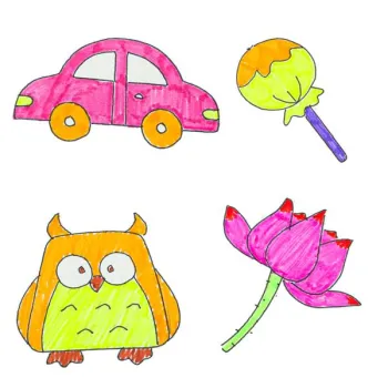 Zabawka interaktywna robot nauka rysowania fiszki kolorowe mazaki różowy-1408487