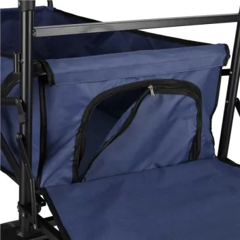 Wózek transportowy LUARO plażowy składany z daszkiem i siatką 120l granatowy-1408432