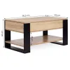 Stolik kawowy rozkładany blat podnoszony 90 cm schowek półka dąb sonoma ModernHome-1412023