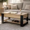 Stolik kawowy rozkładany blat podnoszony 90 cm schowek półka dąb sonoma ModernHome-1412016