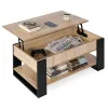 Stolik kawowy rozkładany blat podnoszony 90 cm schowek półka dąb sonoma ModernHome