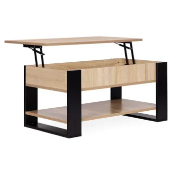 Stolik kawowy rozkładany blat podnoszony 90 cm schowek półka dąb sonoma ModernHome-1412019