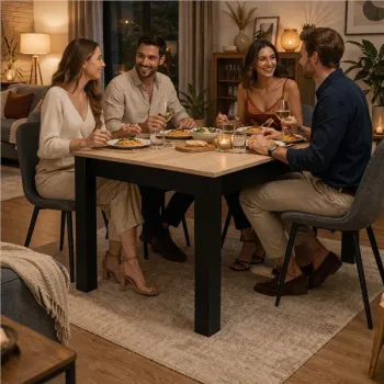 Stół prostokątny do kuchni jadalni dla 4 osób 120x80 cm dąb sonoma ModernHome-1412005