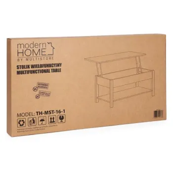 Stolik kawowy rozkładany blat podnoszony 90 cm schowek półka dąb sonoma ModernHome-1412022
