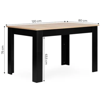 Stół prostokątny do kuchni jadalni dla 4 osób 120x80 cm dąb sonoma ModernHome-1412013