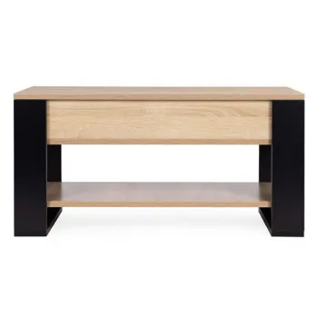 Stolik kawowy rozkładany blat podnoszony 90 cm schowek półka dąb sonoma ModernHome-1412017