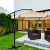 Parasol ogrodowy LUARO duży składany z wysięgnikiem 290cm beżowy-1428301
