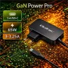 Qoltec Ładowarka GaN POWER PRO | 1xUSB-C | 65W | 5-20V | 3-3.25A | Laptop | Smartfon | Czarna-1429028