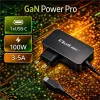 Qoltec Ładowarka GaN POWER PRO | 1xUSB-C | 100W | 5-20V | 3-5A | Laptop | Smartfon | Czarna-1429032