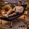 Łóżko polowe LUARO turystyczne składane leżak biznesowy 193 cm czarny-1428307