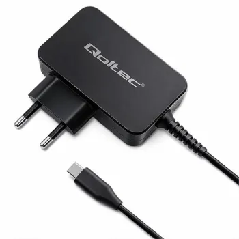 Qoltec Ładowarka GaN POWER PRO | 1xUSB-C | 65W | 5-20V | 3-3.25A | Laptop | Smartfon | Czarna
