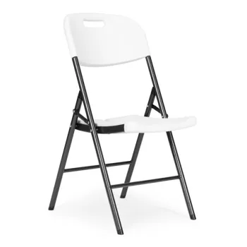 Komplet 4 krzeseł składanych zestaw cateringowy metal HDPE białe MultiGarden-1428564