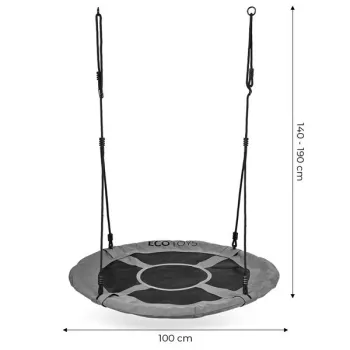 Huśtawka ogrodowa bocianie gniazdo 100 cm szara ECOTOYS-1428537