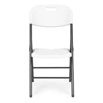 Komplet 4 krzeseł składanych zestaw cateringowy metal HDPE białe MultiGarden-1428565
