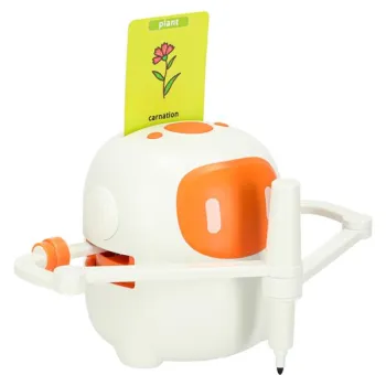 Zabawka interaktywna edukacyjna robot nauka rysowania fiszki mazaki pomarańczowy-1428240