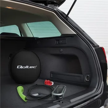 Qoltec Mobilna ładowarka do samochodu elektrycznego EV i hybryd z regulacją 2w1 Typ2 | 11kW | 400V | CEE 16A | Wi-fi |