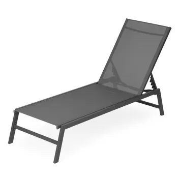 Leżak ogrodowy plażowy leżanka regulacja oparcia stalowa konstrukcja szary MultiGarden-1428603