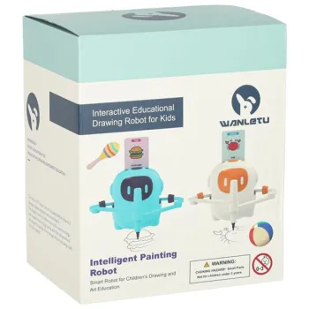 Zabawka interaktywna edukacyjna robot nauka rysowania fiszki mazaki pomarańczowy-1428241