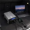 Qoltec Przetwornica napięcia Pure Sine Wave z UPS | 12V na 230V | 1000/2000W | LCD | USB | USB-C | Kompatybilna z LiFeP
