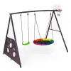 Plac zabaw dla dzieci huśtawka ogrodowa 4w1 kosz do koszykówki bocianie gniazdo ECOTOYS-1434656