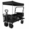 Wózek transportowy LUARO plażowy składany z daszkiem i siatką 120l czarny-1430676
