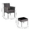 Komplet mebli ogrodowych z technorattanu 2 krzesła stolik szary MultiGarden-1431645