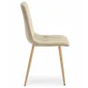 Komplet 2 krzeseł tapicerowanych welurowych do jadalni salonu pikowane beżowe-1430533