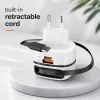 Qoltec Ładowarka sieciowa GaN Super Fast 65W | USB-C PD PPS | 5-20V | 3-3.25A | Laptop | MacBook | Smartfon | wysuwany 