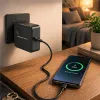 Qoltec Ładowarka sieciowa GaN Super Fast 65W | USB-C PD PPS | 5-21V | 3-3.25A | Laptop | MacBook | Smartfon | kabel 1.8