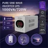 Qoltec Zasilacz awaryjny UPS Pure Sine Wave | 1000VA/720W | Przetwornica 12/230V z AVR | LCD | LiFePO4 AGM GEL -1439997