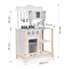Drewniana kuchnia dla dzieci z piekarnikiem i akcesoriami do gotowania - biała ECOTOYS-1434693
