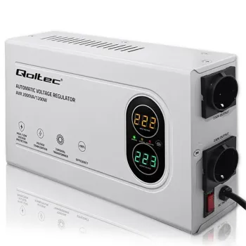 Qoltec Automatyczny Stabilizator napięcia AVR 2000VA | 1200W | Compact | Toroidalny transformator -1439990