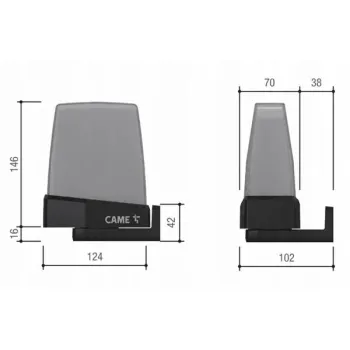 Lampa CAME KRX1FXSO pomarańczowa LED 24/230V (806LA-0010)-1434974