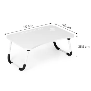 Podstawka pod laptopa składana stolik do łóżka 60x40 cm biała ModernHome-1432226