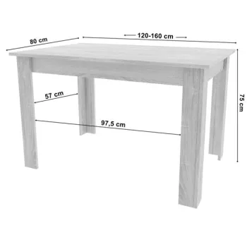 Stół rozkładany prostokątny 120-160x80 cm do kuchni jadalni dla 4-6 osób dąb artisan-1430389