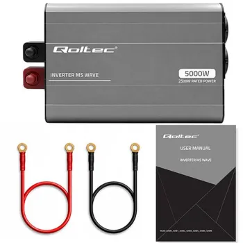Qoltec Przetwornica napięcia MS Wave | 12V na 230V | 2500/5000W | USB | Kompatybilna z LiFePO4 GEL AGM-1435689