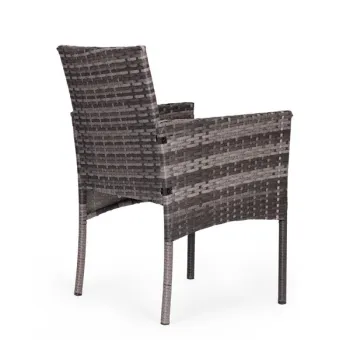 Komplet mebli ogrodowych z technorattanu 2 krzesła stolik szary MultiGarden-1431640