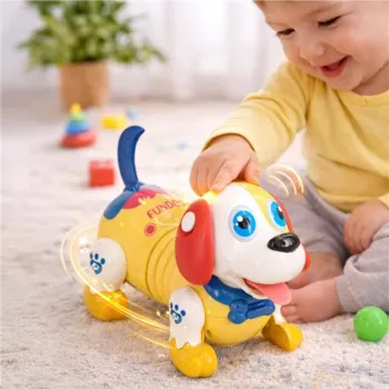 Pies piesek interaktywny z kością robot reaguje na dotyk-1431498