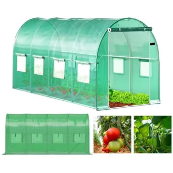 Szklarnia tunel ogrodowy foliowy 4x2x2 m 8 m2 metalowy stelaż folia UV 2 wejścia