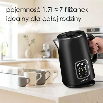 Czajnik elektryczny bezprzewodowy 1,7l smart z regulacją temperatury obrotowy czarny-1430377