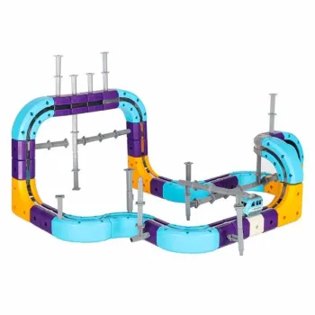 Klocki magnetyczne konstrukcyjne tor wyścigowy auto 87 elementów-1434614