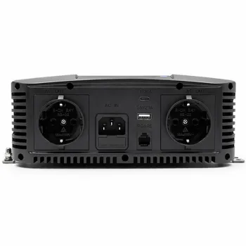 Qoltec Przetwornica napięcia Pure Sine Wave z UPS | 12V na 230V | 2000/4000W | LCD | USB | USB-C | Kompatybilna z LiFeP