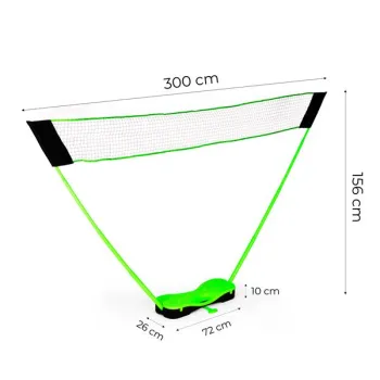 Zestaw do badmintona 300x156 cm składany siatka rakietki lotki walizka MOVEPRO-1439973